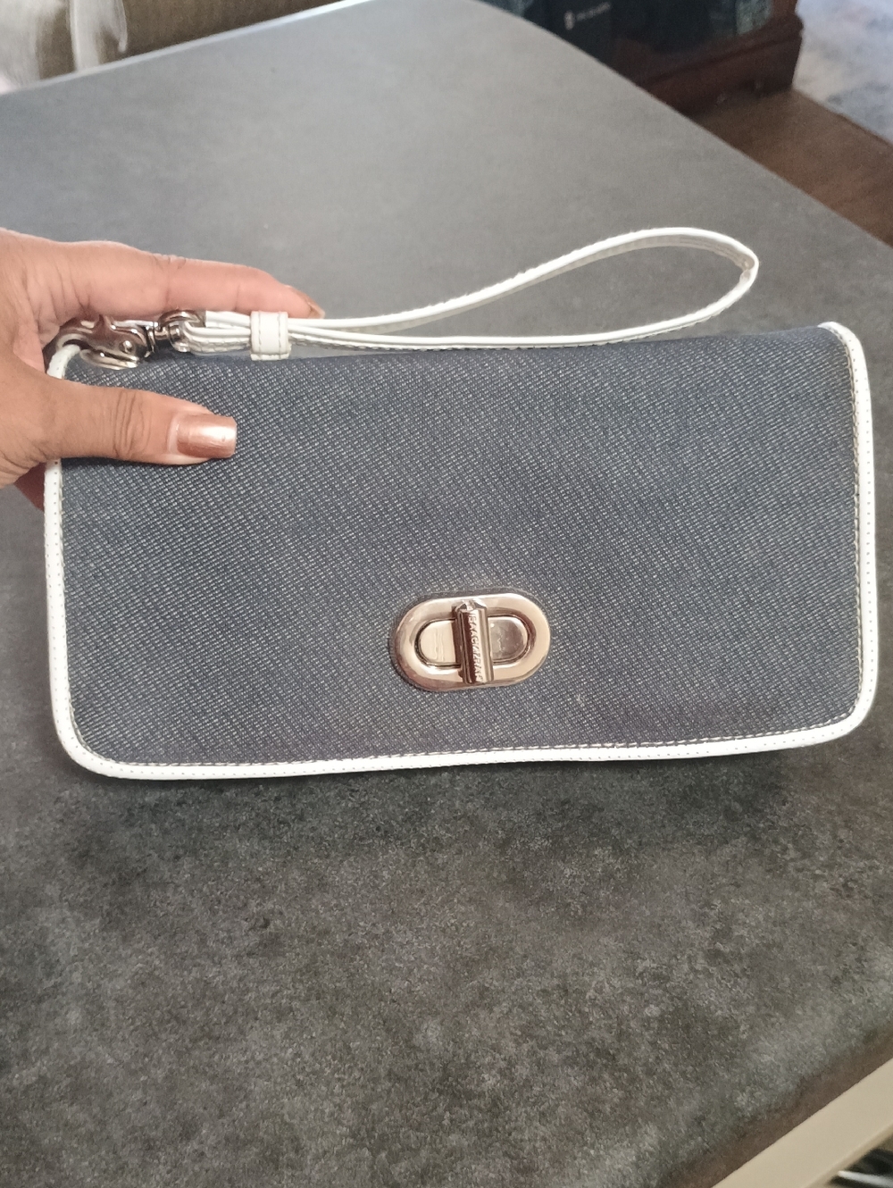 Issac Mizrahi Denim Wristlet Clutch